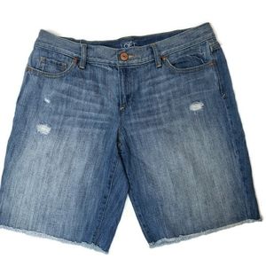 LOFT denim distressed long shorts size 10 / 30